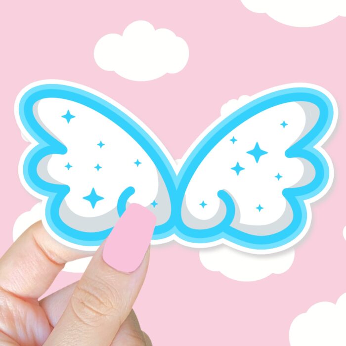 Cute Cloud Wings Blue Sticker