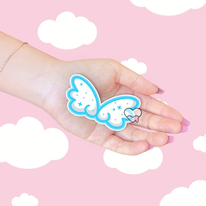 Cute Cloud Wings Blue Sticker