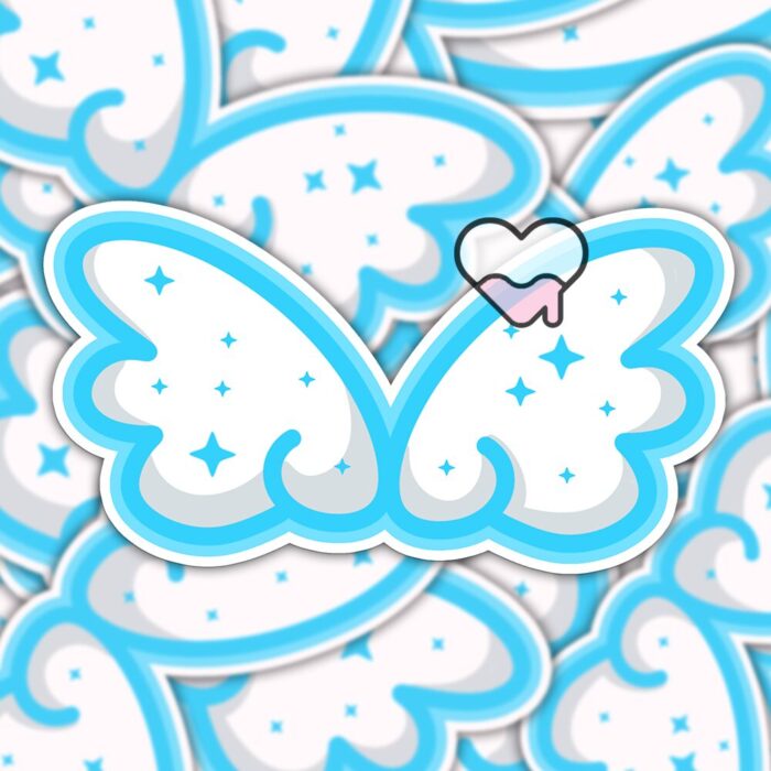 Cute Cloud Wings Blue Sticker