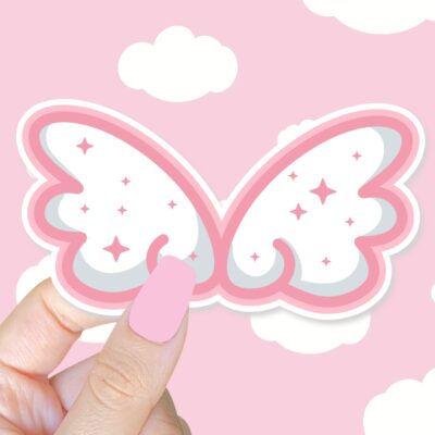 Cute Cloud Wings Pink Sticker