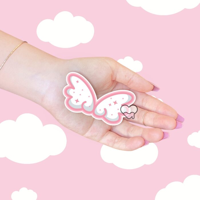 Cute Cloud Wings Pink Sticker