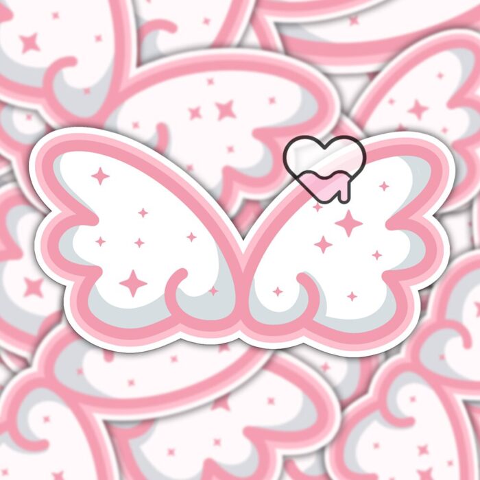 Cute Cloud Wings Pink Sticker