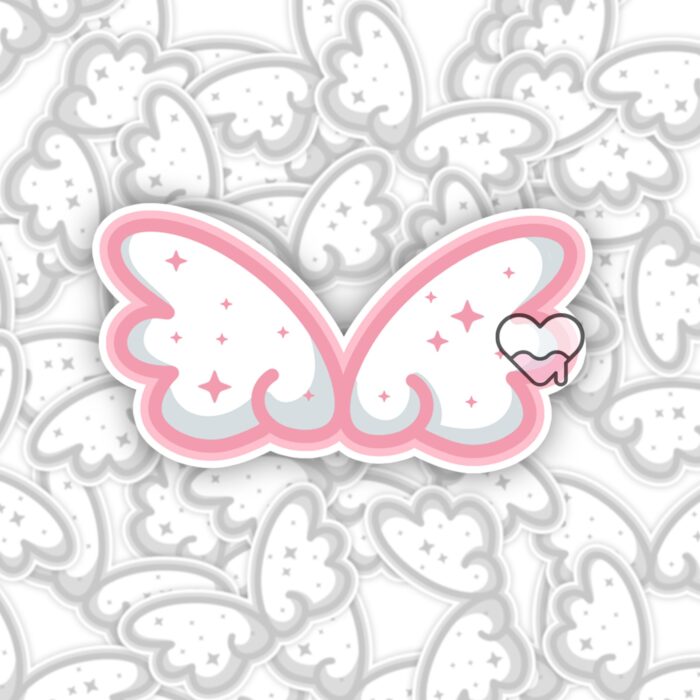 Cute Cloud Wings Pink Sticker
