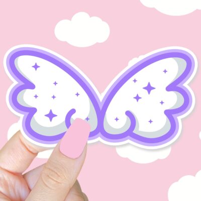 Cute Cloud Wings Purple Sticker