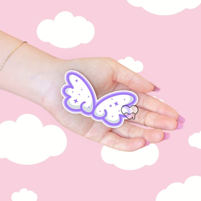 Cute Cloud Wings Purple Sticker