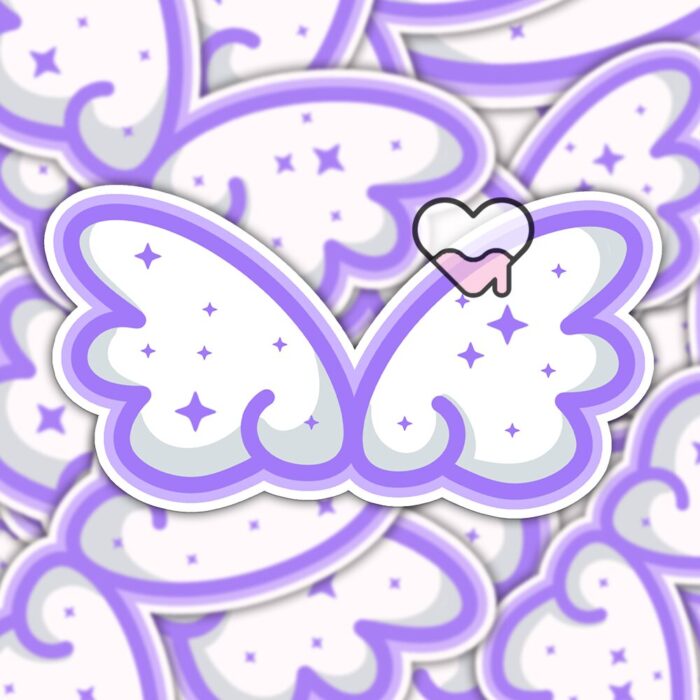 Cute Cloud Wings Purple Sticker
