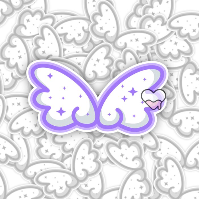Cute Cloud Wings Purple Sticker
