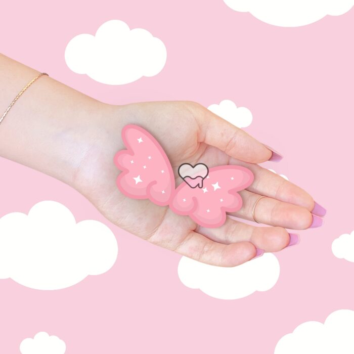 Cute Sparkle Wings Pink Sticker