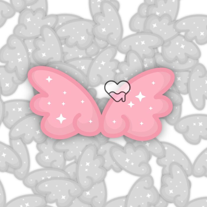Cute Sparkle Wings Pink Sticker