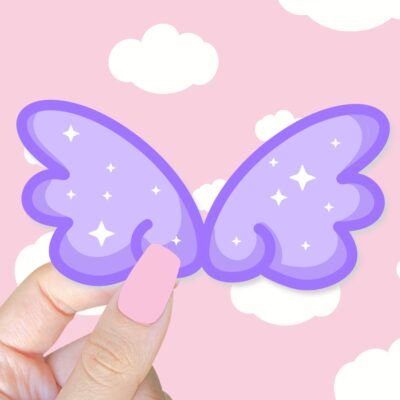 Cute Sparkle Wings Purple Sticker