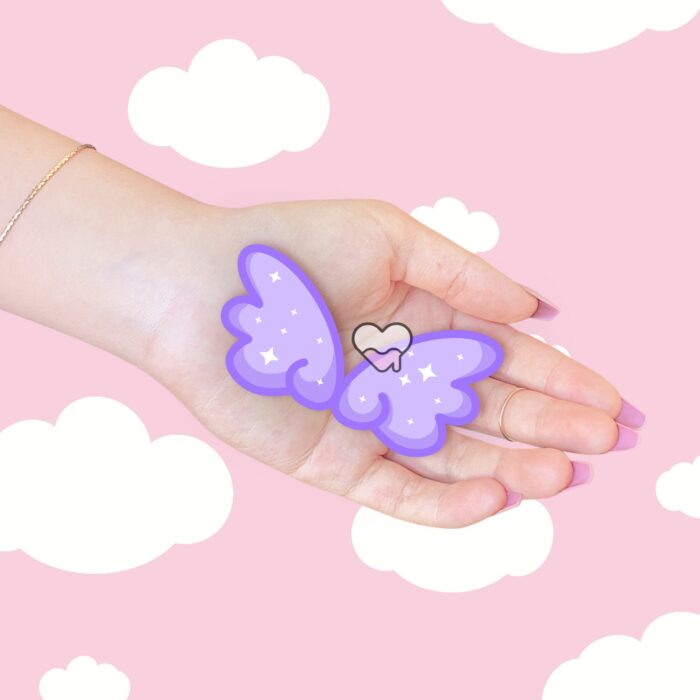 Cute Sparkle Wings Purple Sticker