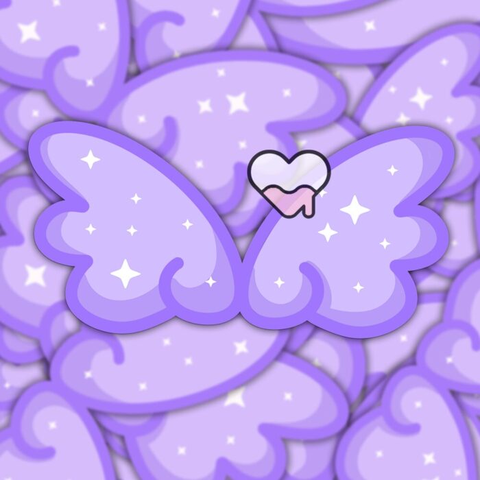 Cute Sparkle Wings Purple Sticker