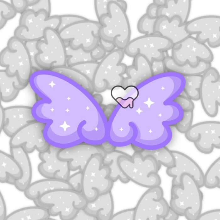 Cute Sparkle Wings Purple Sticker