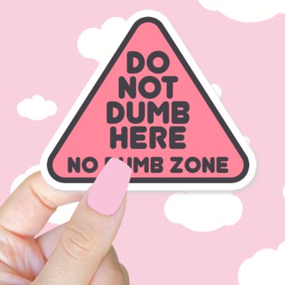Do Not Dumb Here Pink Sticker