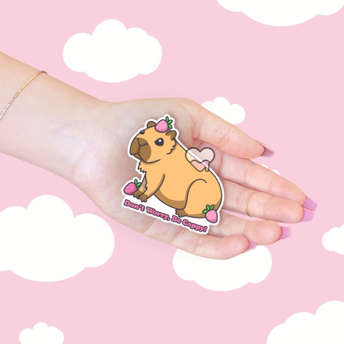 Dont Worry Be Cappy Sticker