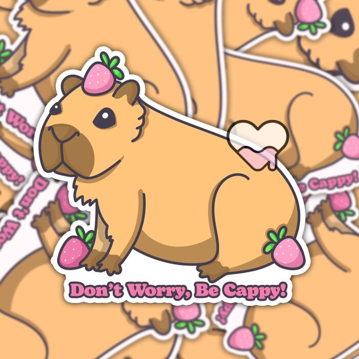 Dont Worry Be Cappy Sticker