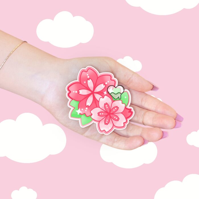 Double Sakura Flower Sticker