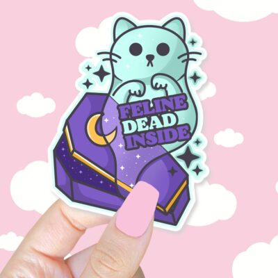 Feline Dead Inside Sticker