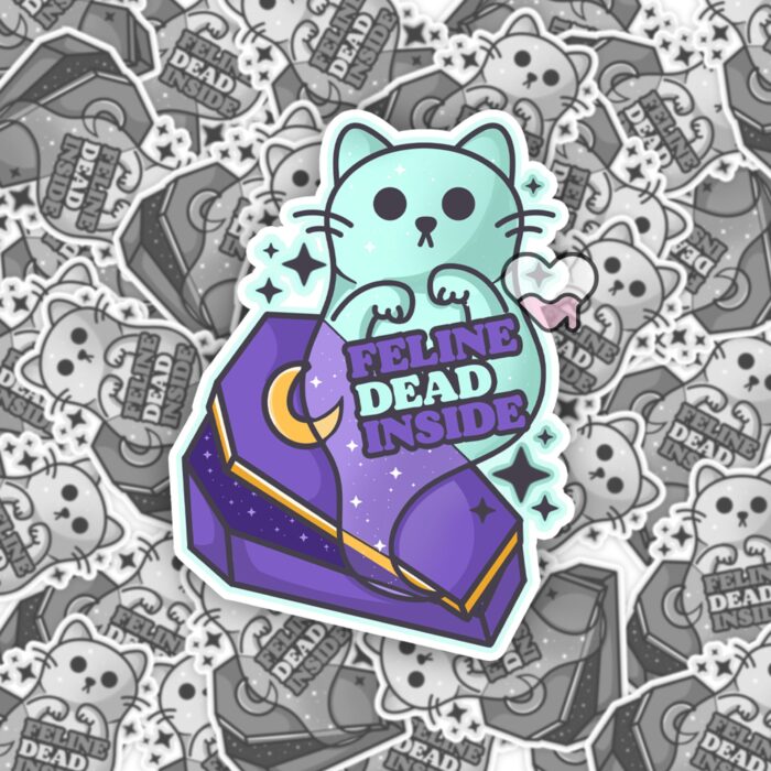 Feline Dead Inside Sticker