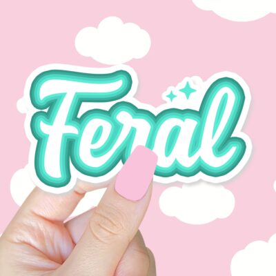 Feral Blue Sticker