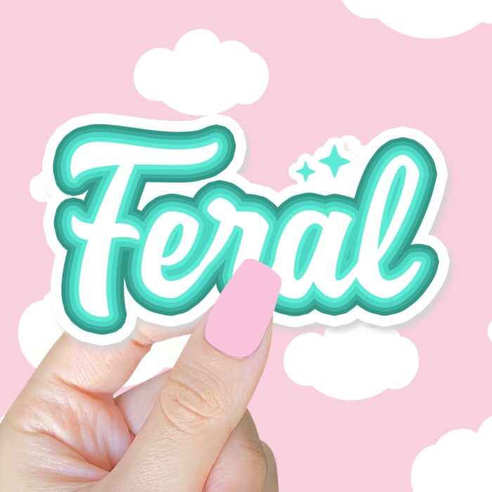 Feral Blue Sticker