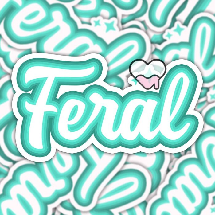 Feral Blue Sticker