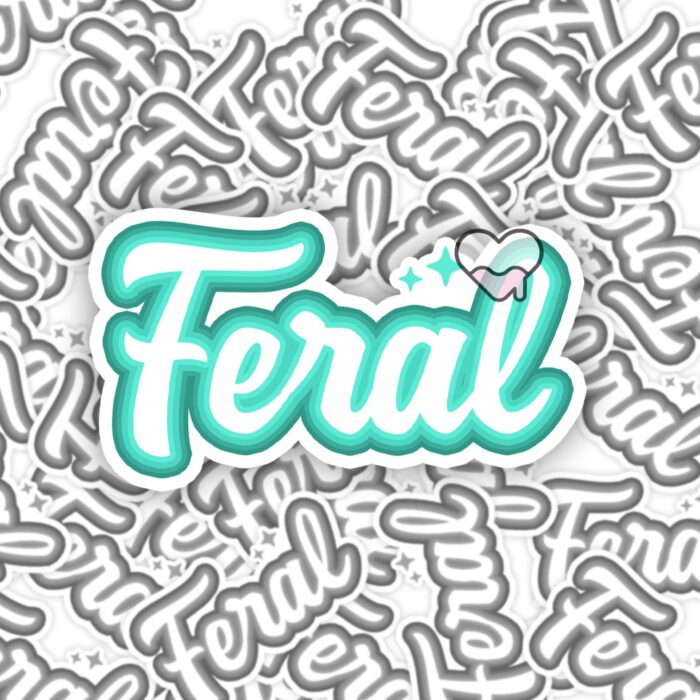 Feral Blue Sticker