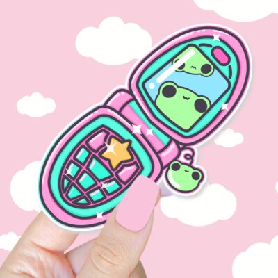 Flip Phone Fun Froggy Friend Sticker