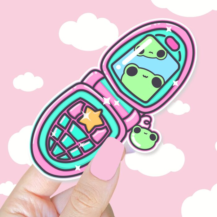 Flip Phone Fun Froggy Friend Sticker