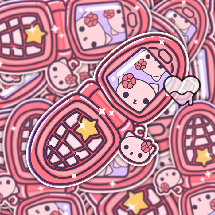 Flip Phone Fun Kitty Friend Sticker