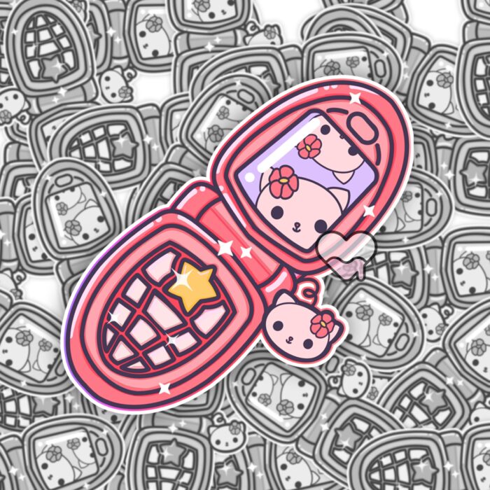 Flip Phone Fun Kitty Friend Sticker