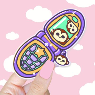 Flip Phone Fun Monkey Friend Sticker