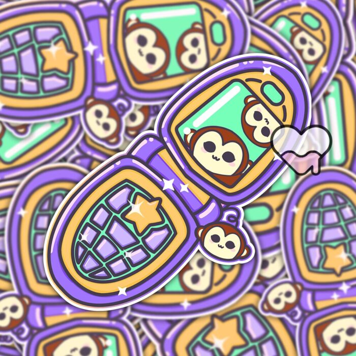 Flip Phone Fun Monkey Friend Sticker