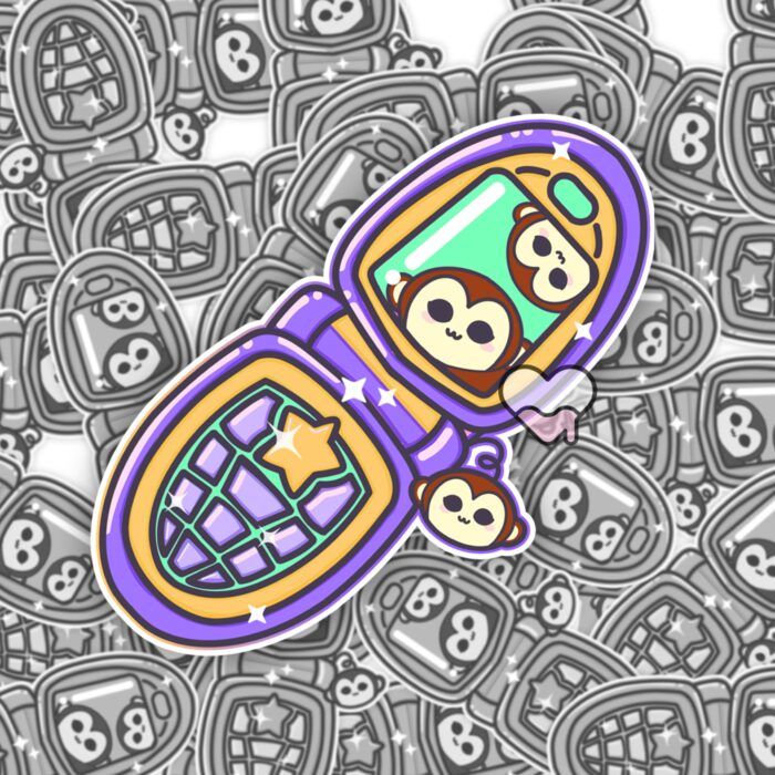 Flip Phone Fun Monkey Friend Sticker