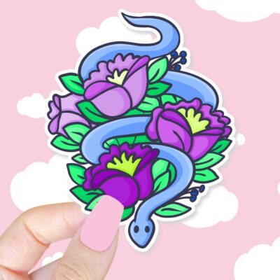 Floral Snake Sticker