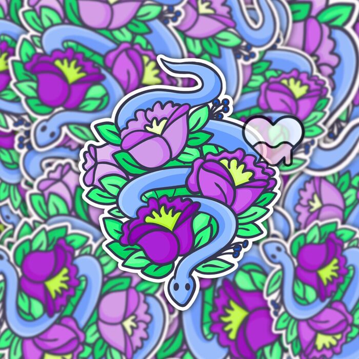 Floral Snake Sticker