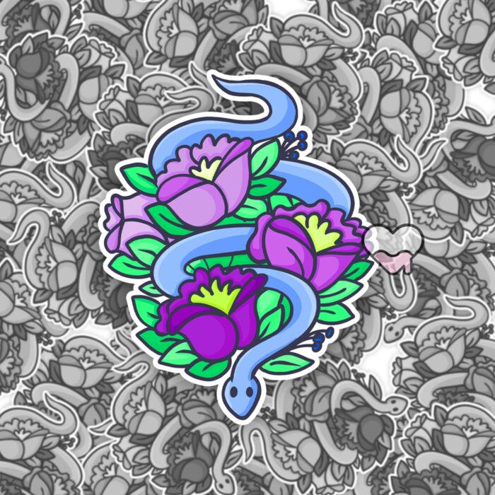 Floral Snake Sticker