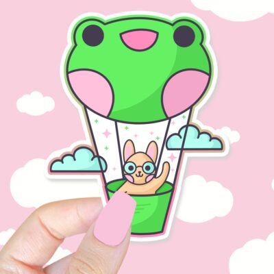 Frog Hot Air Balloon Sticker