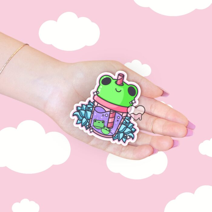 Frog Lotus Juice Sticker