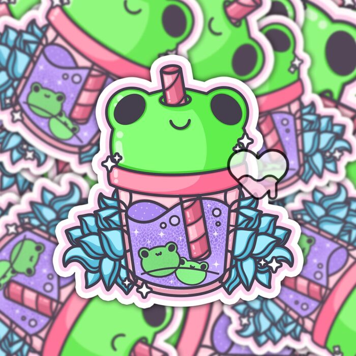 Frog Lotus Juice Sticker