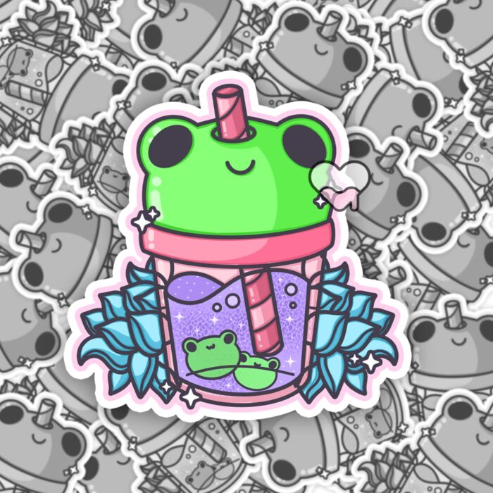 Frog Lotus Juice Sticker