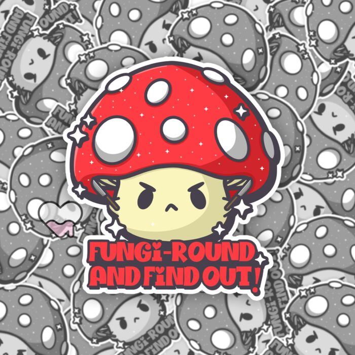 Fungi Round And Find Out Sticker