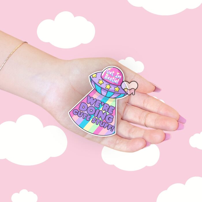 Get In Bestie UFO Sticker