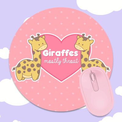 Giraffes Mostly Throat Mousepad