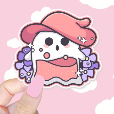 Gorgeous Ghostie Pink Sticker