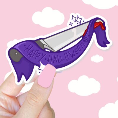 Happy Halloween Knife Sticker