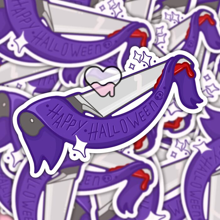 Happy Halloween Knife Sticker