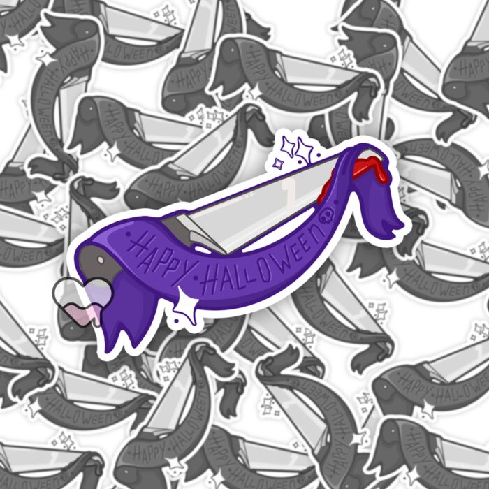 Happy Halloween Knife Sticker