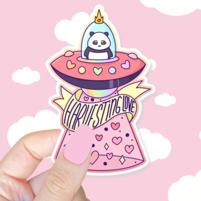 Harvesting Love Panda Sticker