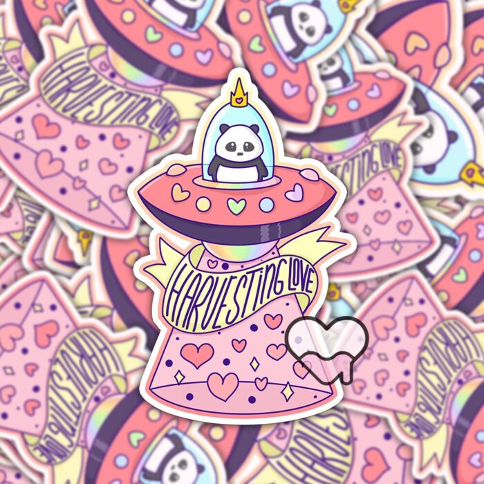 Harvesting Love Panda Sticker
